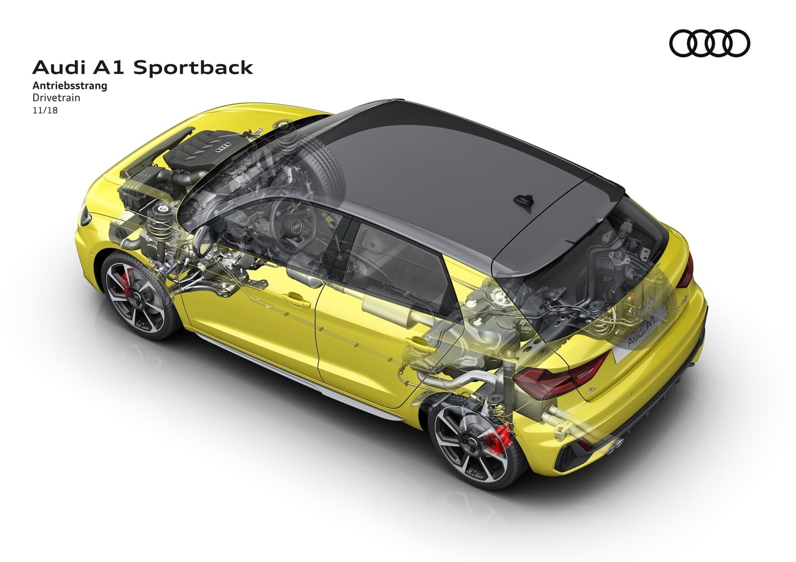 Imagen técnica que muestra la aerodinámica del Audi A1 Sportback.