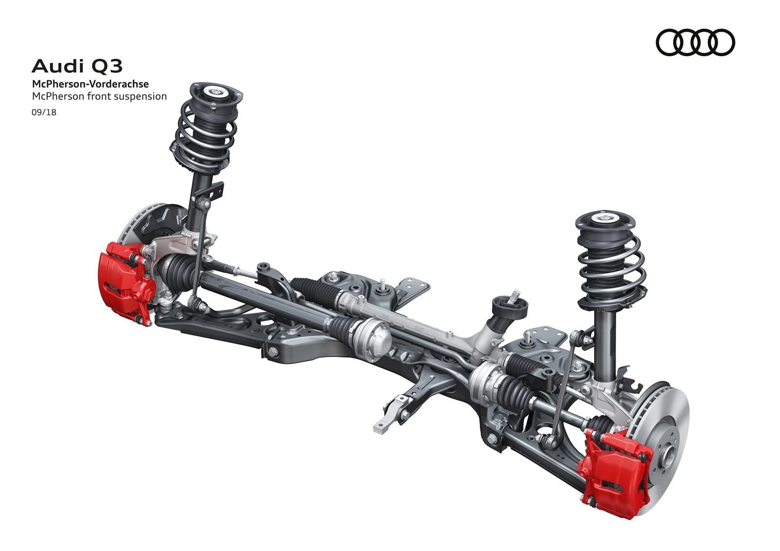 Componentes de la suspensión del Audi Q3, no corresponde al A1.