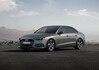 Vista imponente del Audi A4 destacando su diseño frontal y lateral. Vista imponente del Audi A4 destacando su diseño frontal y lateral.