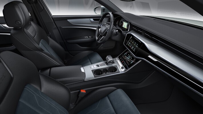 Interior del Audi A6 allroad mostrando el detalle de los asientos y consola central. Interior del Audi A6 allroad mostrando el detalle de los asientos y consola central.