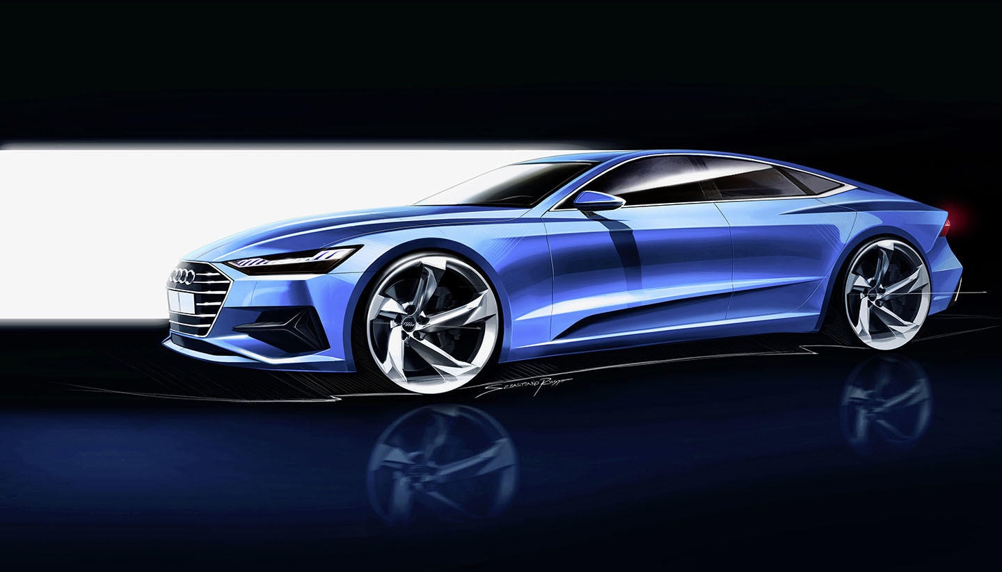 Vista lateral del Audi A7 Sportback revelando su aerodinámica y características deportivas.