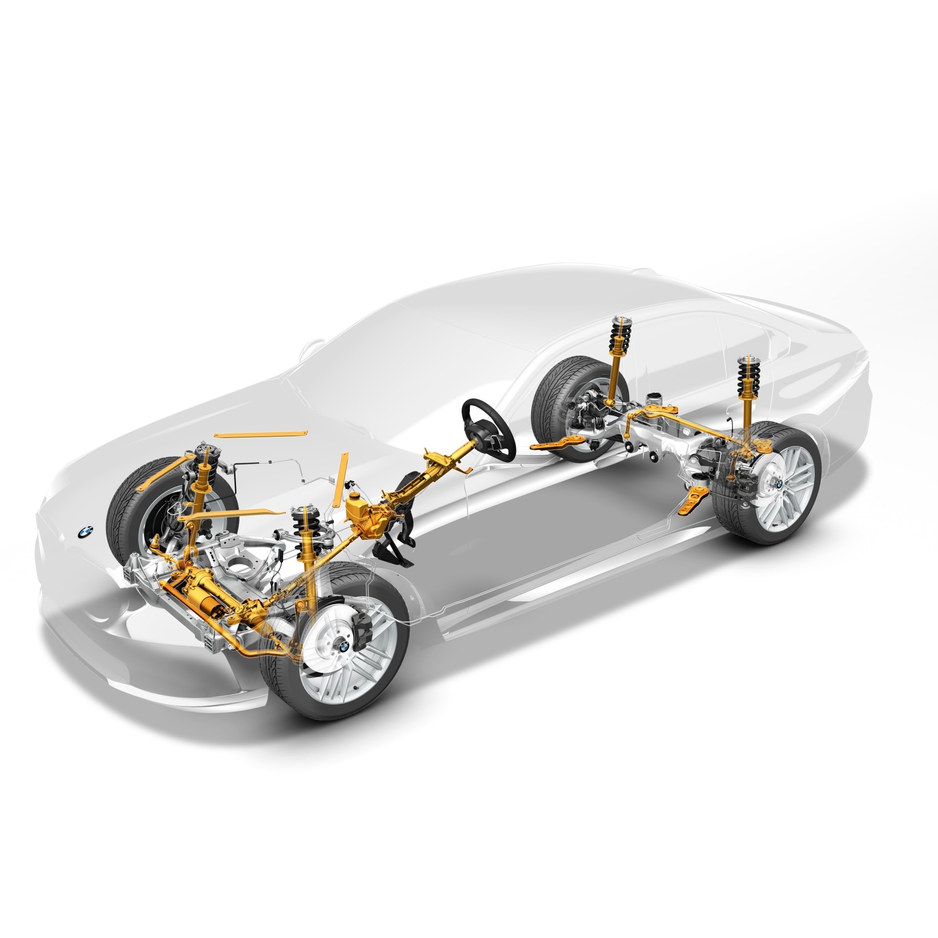 Configuración de la suspensión y tren motriz del BMW Serie 5.