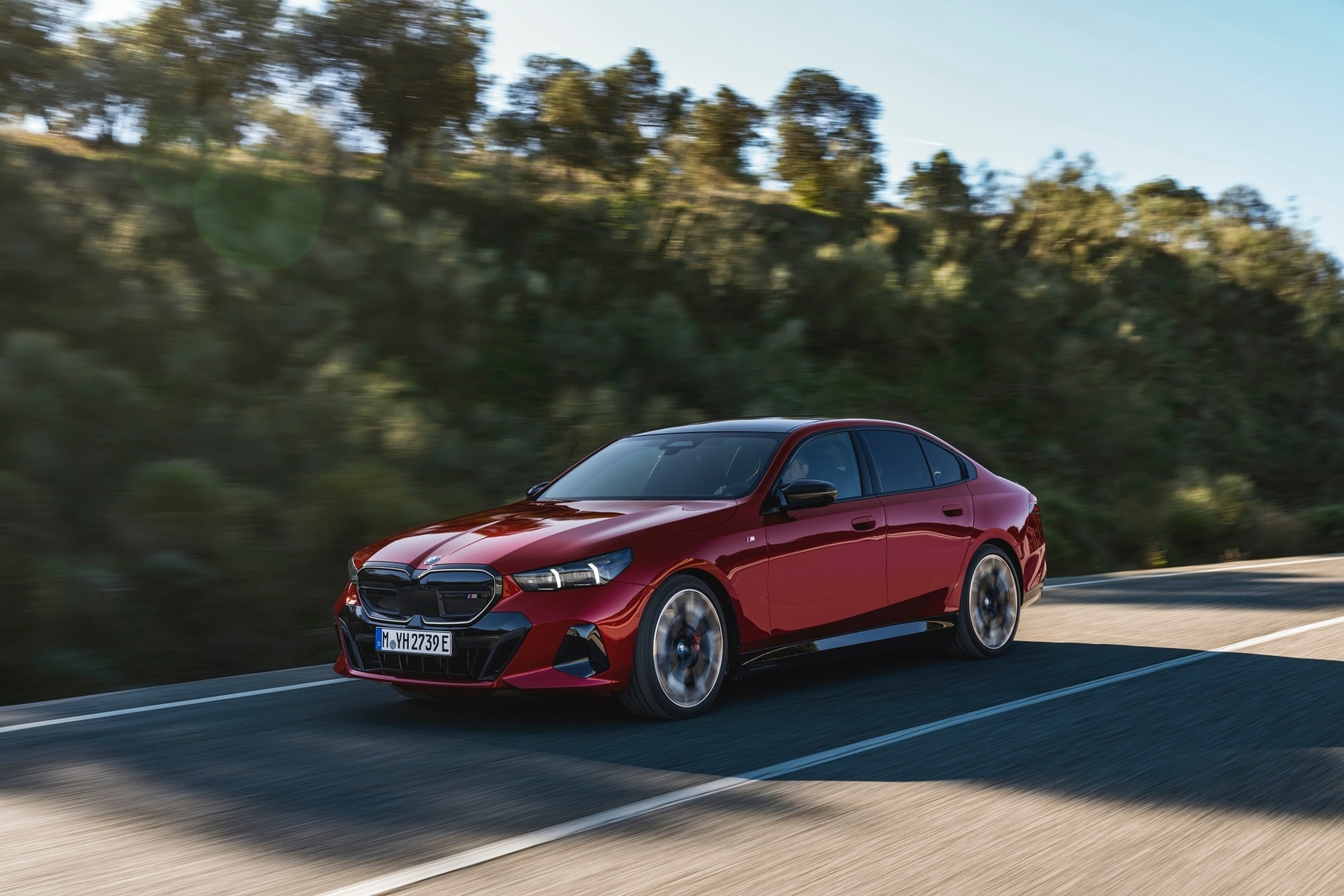 Ángulo que capta el carácter deportivo del Serie 5 en su entorno natural.