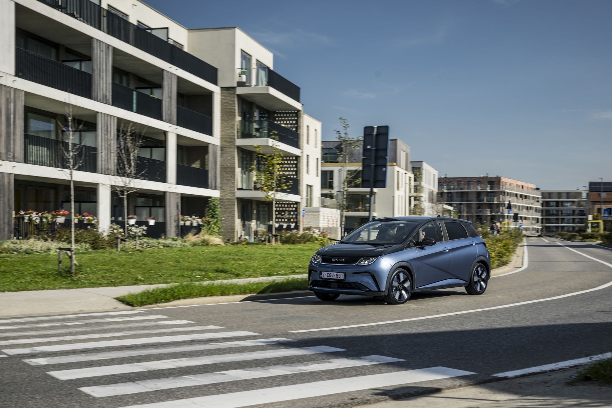 Dolphin en curva, muestra su agilidad y rendimiento en la carretera.