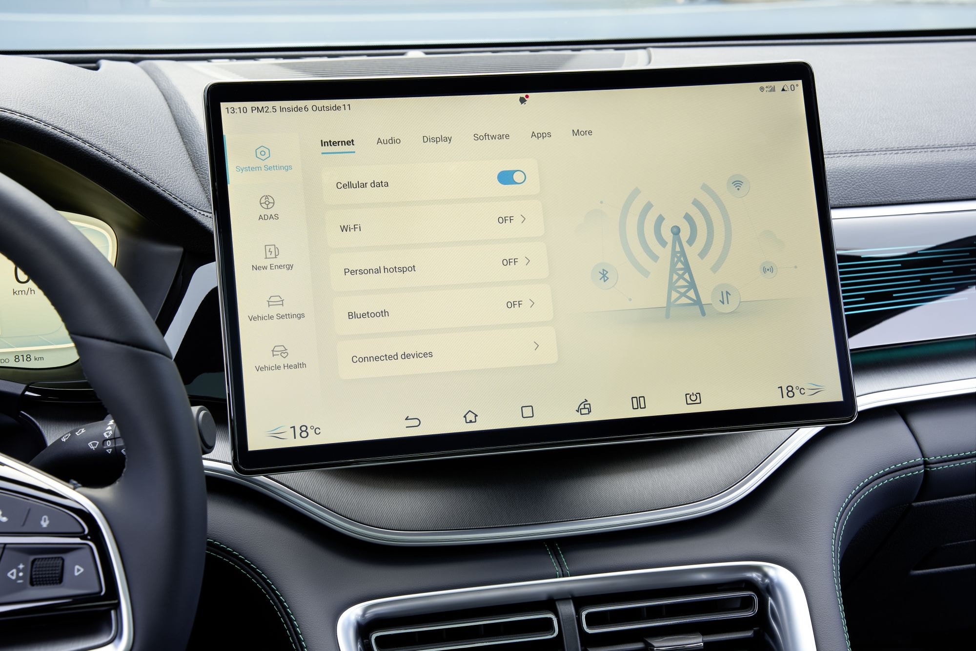 Pantalla mostrando el sistema de navegación del BYD Seal U.