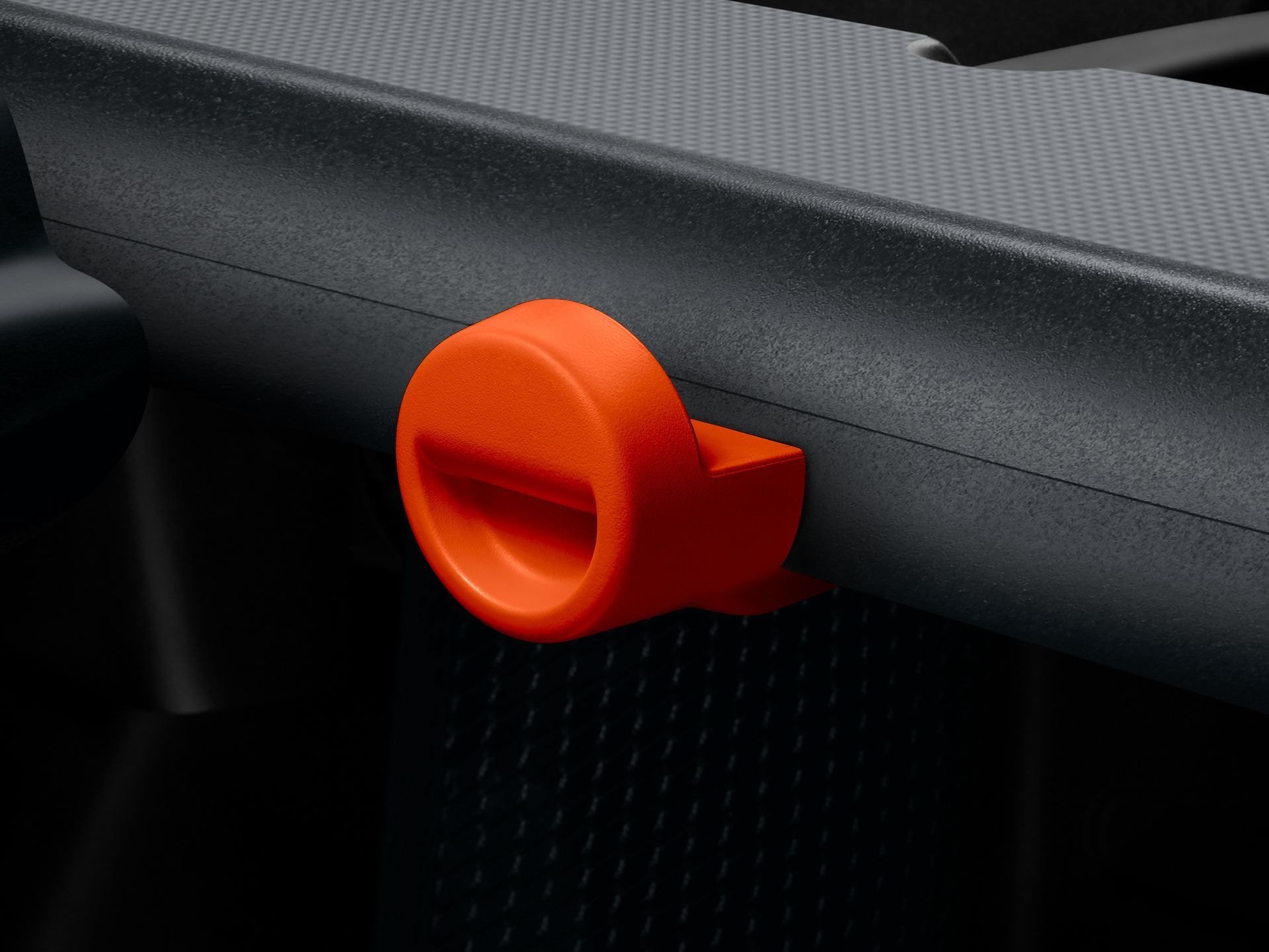 Detalle del ingenioso soporte para smartphone en el Citroën AMI.