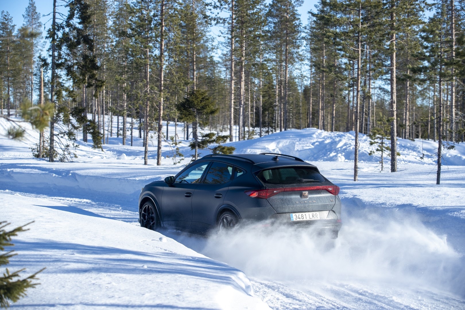 Cupra Formentor mostrando su capacidad en condiciones de nieve.