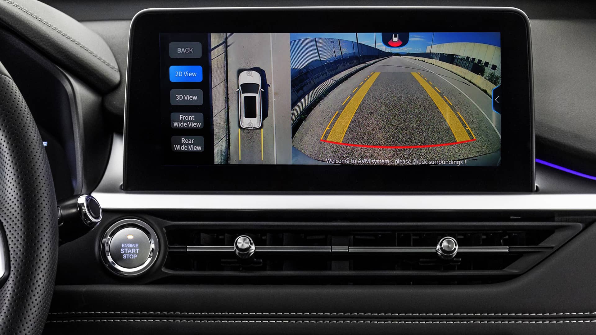 Pantalla mostrando sistema de asistencia de aparcamiento del DR 6.0.