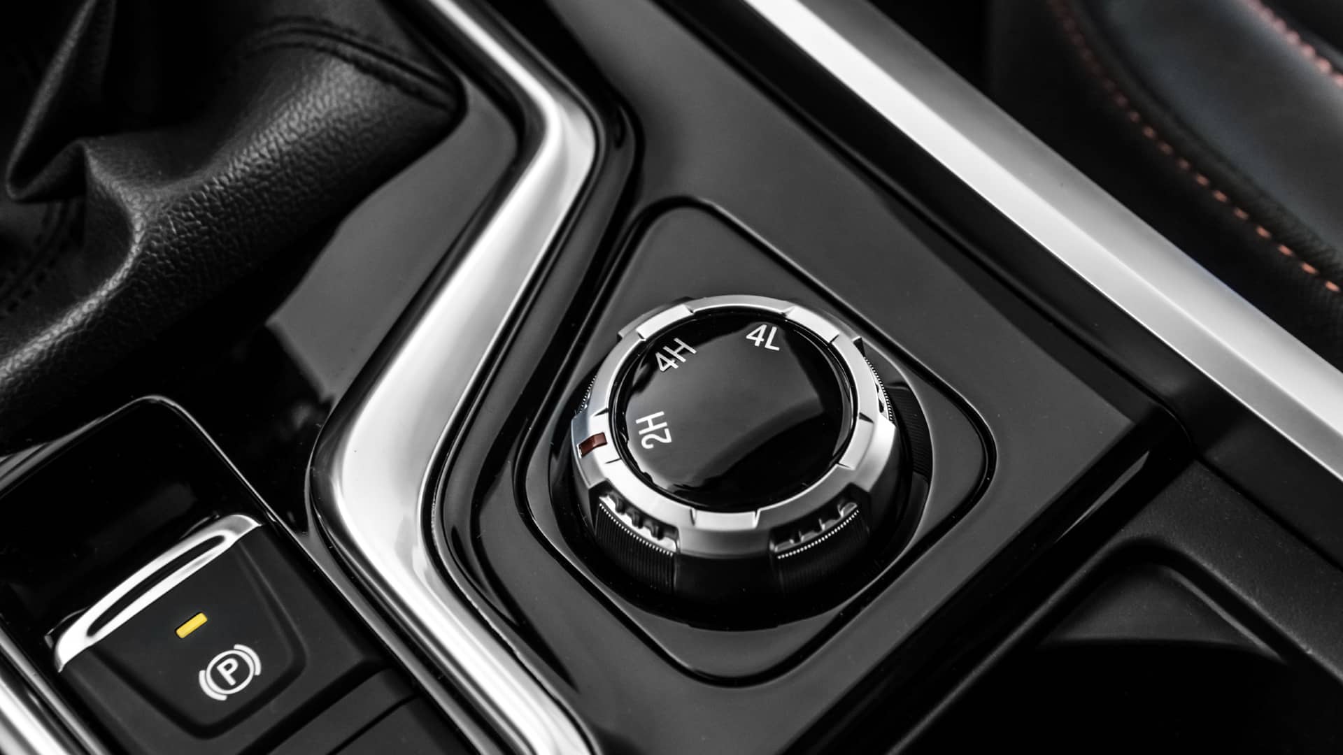 Selector de modo de tracción del DR PK8 con acabado premium.