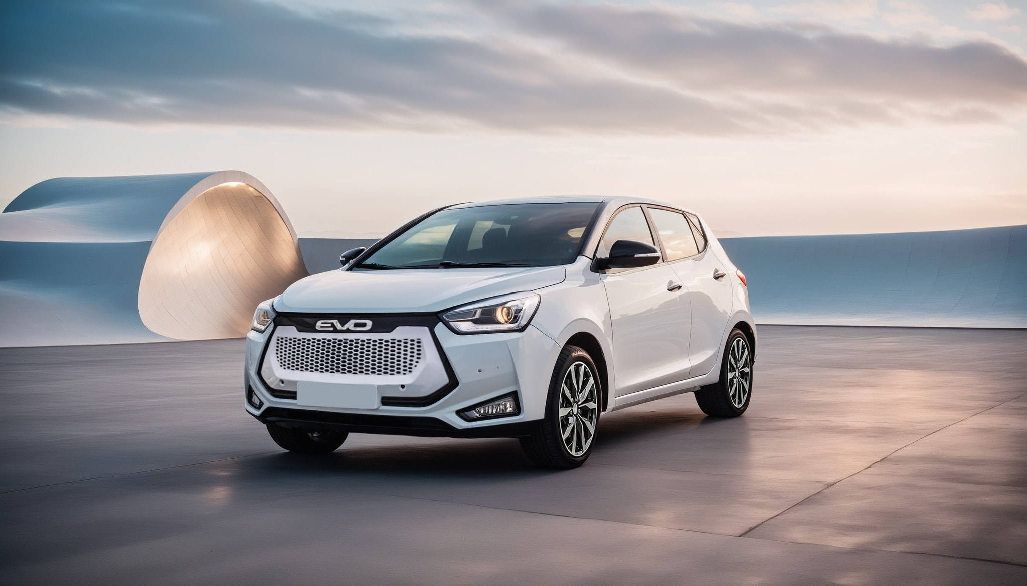 Perfil lateral del EVO 3, enfatizando su aerodinámica