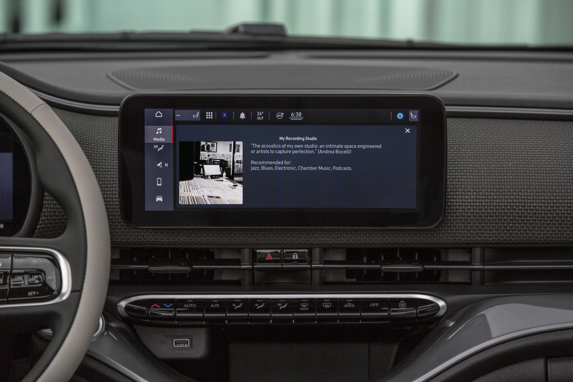 Pantalla de infotainment de última generación con gráficos nítidos y alta resolución.