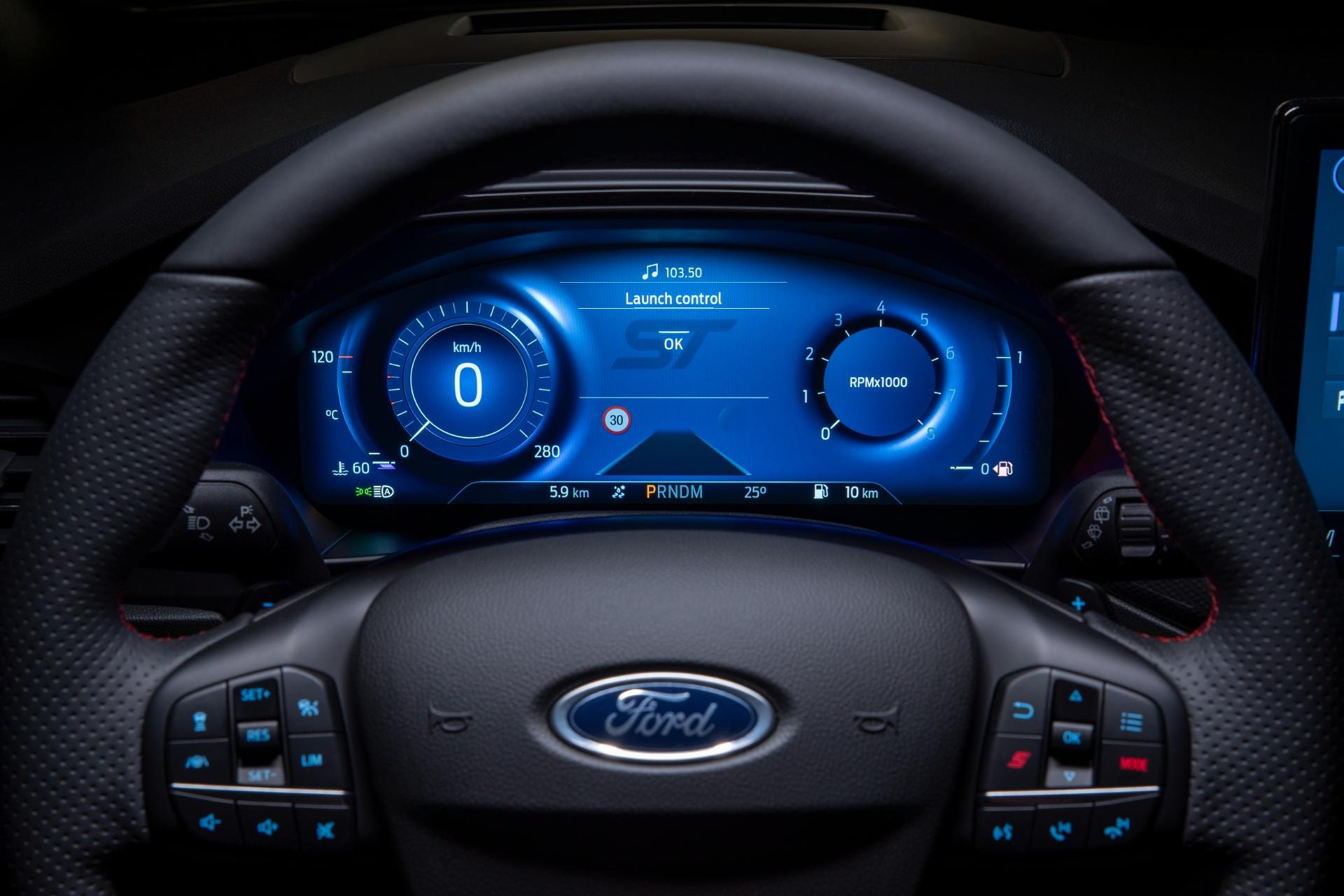 Vista del cuadro de instrumentos digital del Ford Focus Sportbreak.