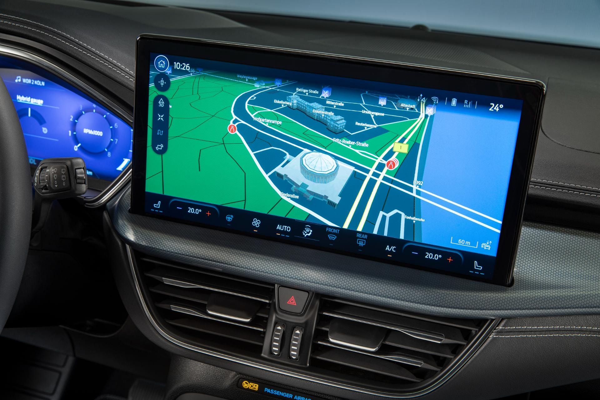 Pantalla táctil del sistema de infotainment Sync en Ford Focus Sportbreak.
