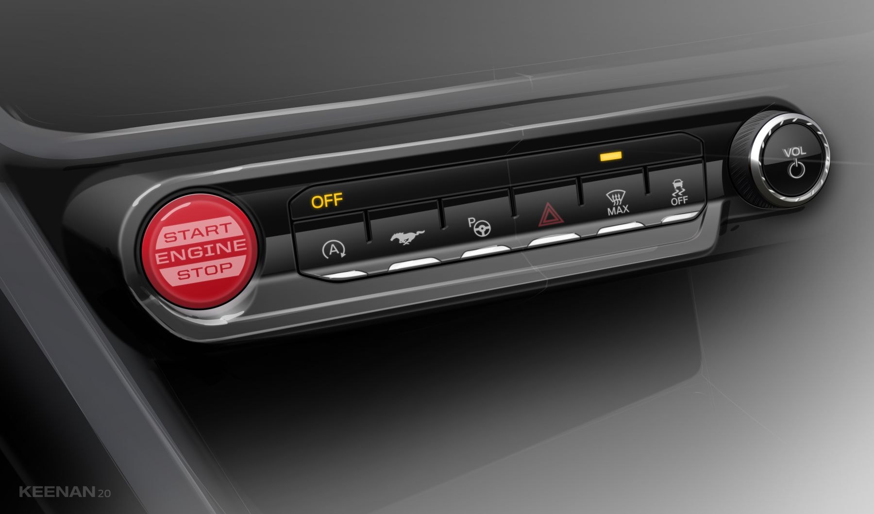 Close-up del volante y pantalla de instrumentos, diseño orientado al conductor.