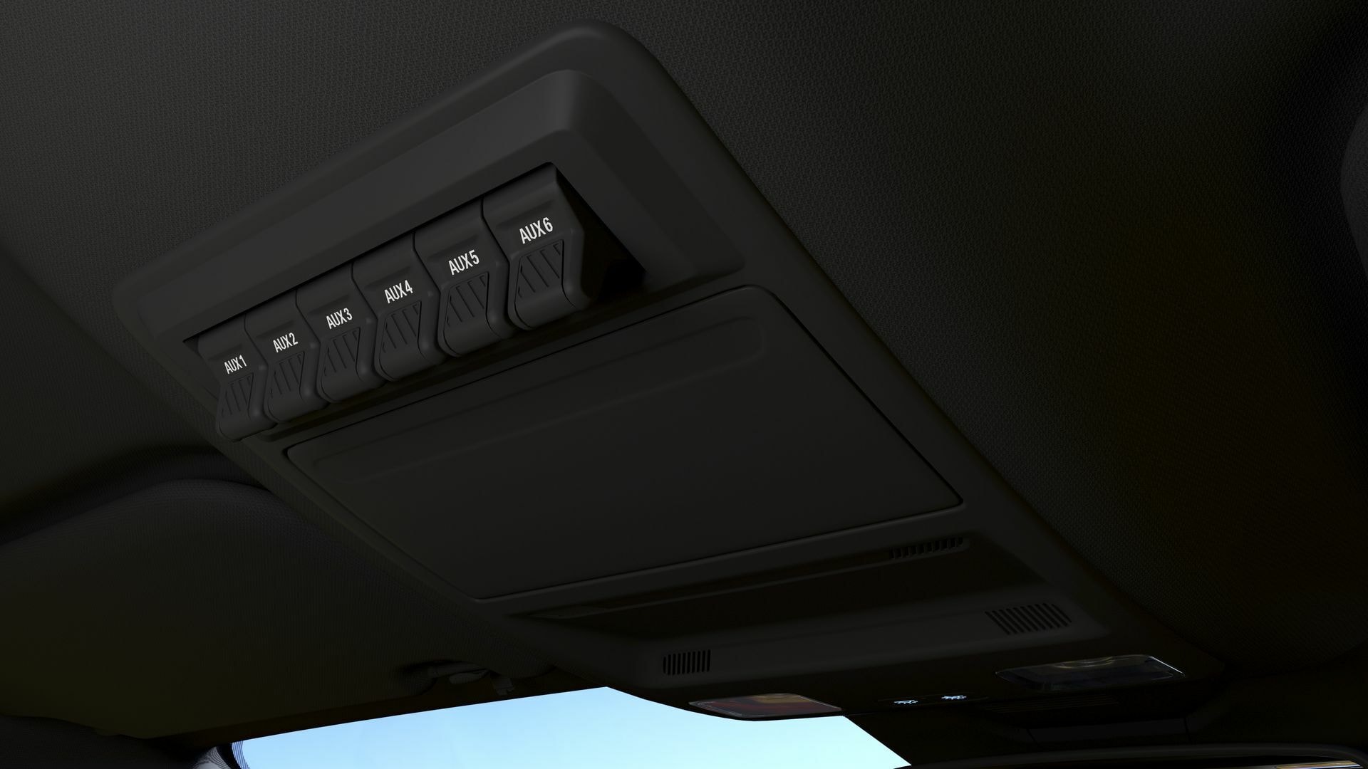 Panel de controles en el techo del Ford Ranger