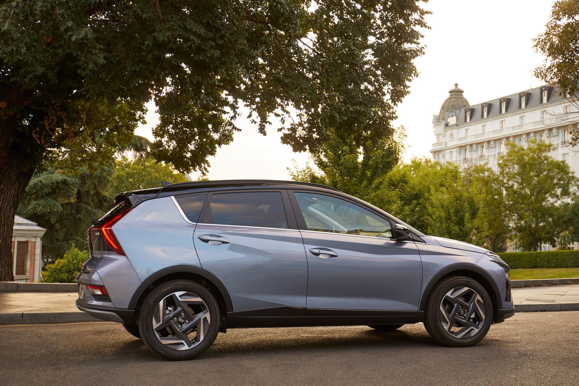 Una vista trasera del Bayon en un parque, ideal para el uso diario.