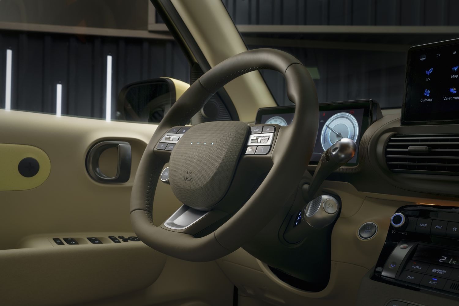 Vista del cargador USB ubicado en el panel inferior, práctico para dispositivos.