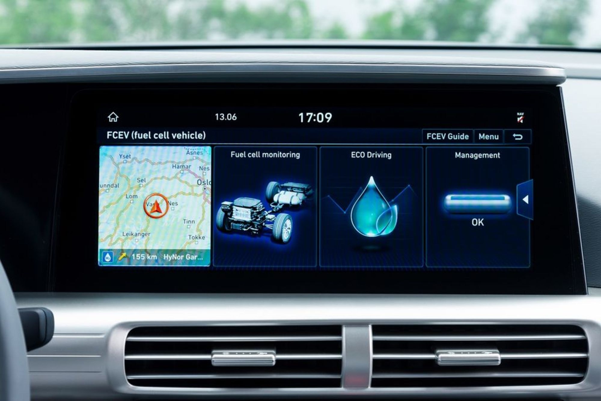 Pantalla que muestra el monitoreo del sistema de celdas de combustible.