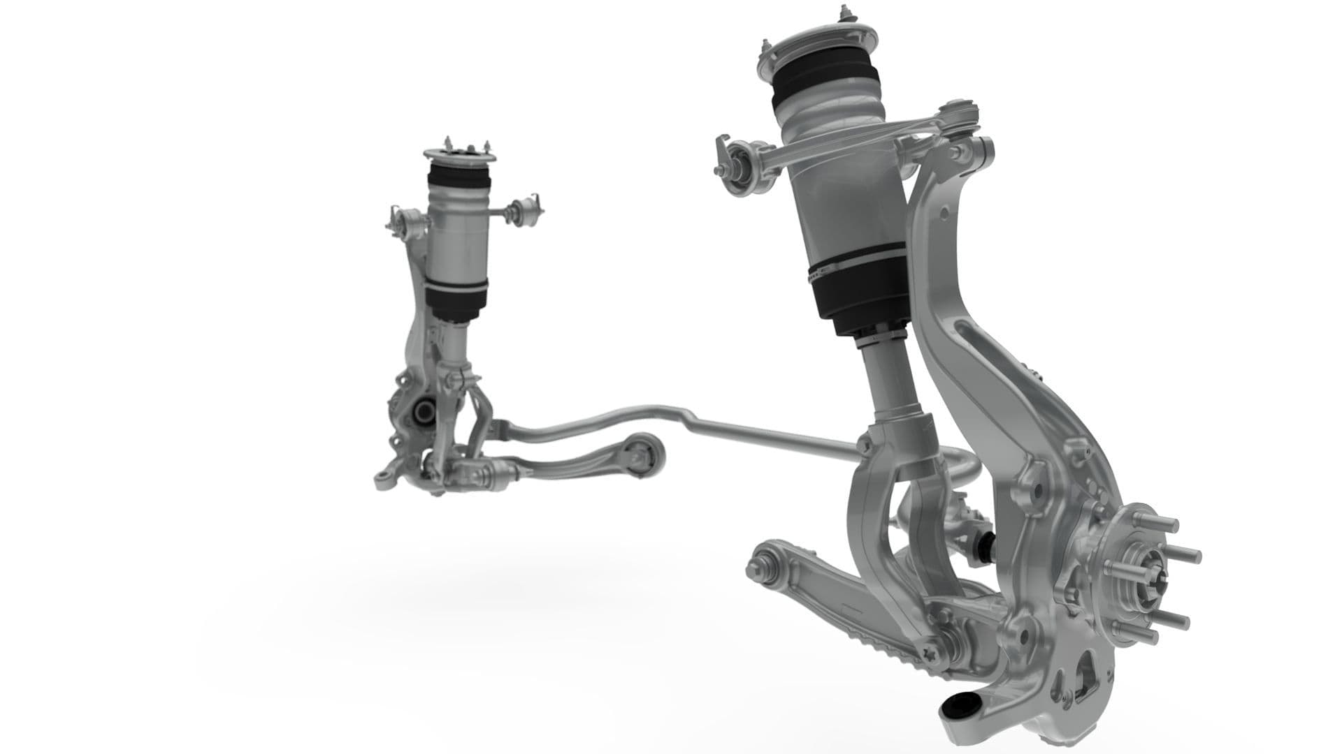 Detalle técnico de la suspensión trasera del eléctrico Jaguar I-Pace.