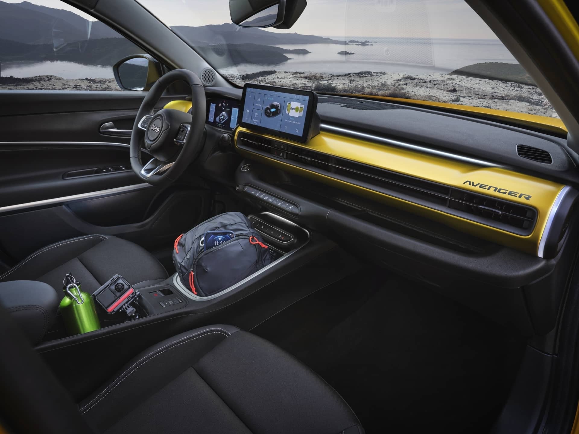 Espacio de consola central con almacenamiento inteligente