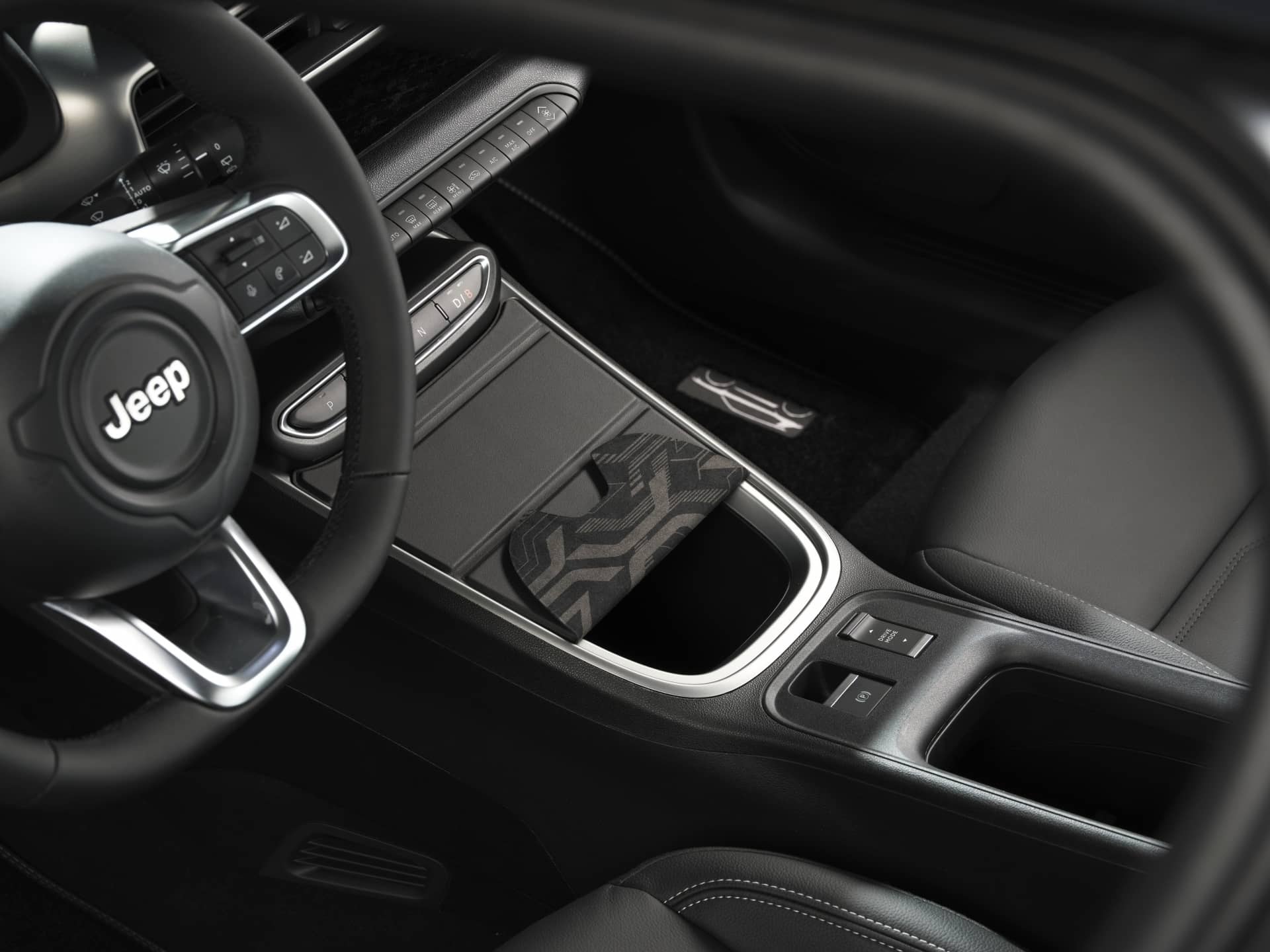 Vista detallada de la consola central y cambios