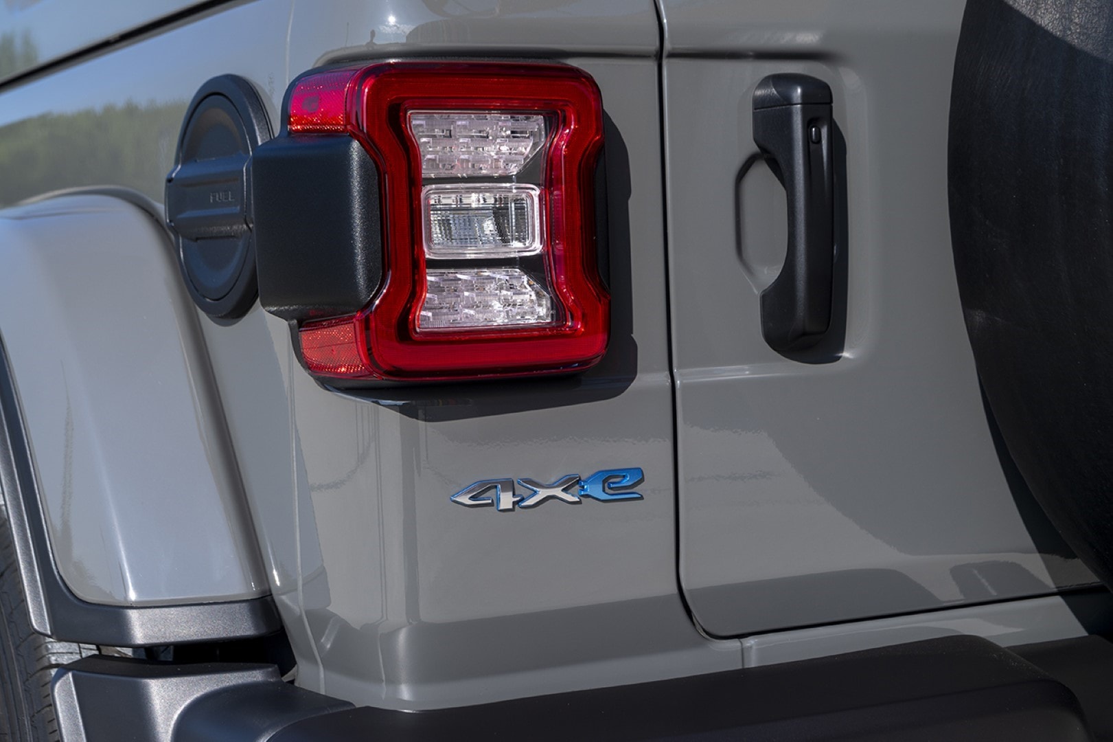 Pilotos traseros LED y distintivo 4xe del Wrangler Híbrido.