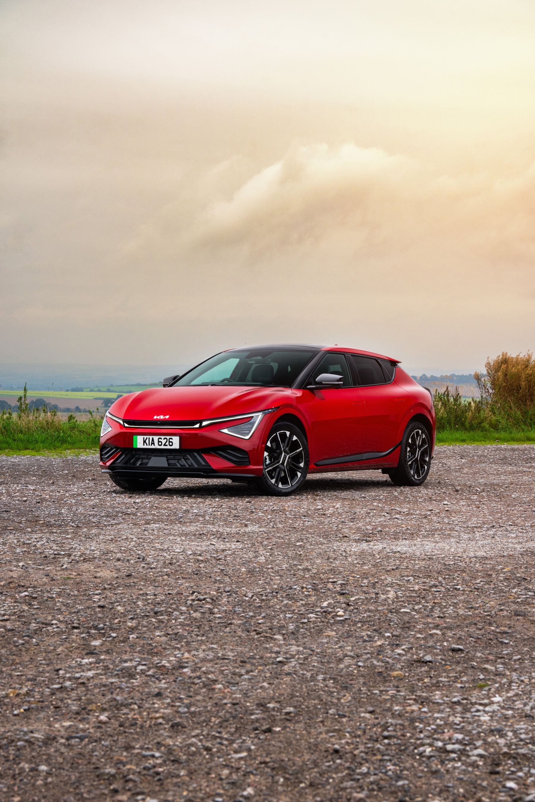 Vista detallada de la parrilla frontal del Kia EV6.