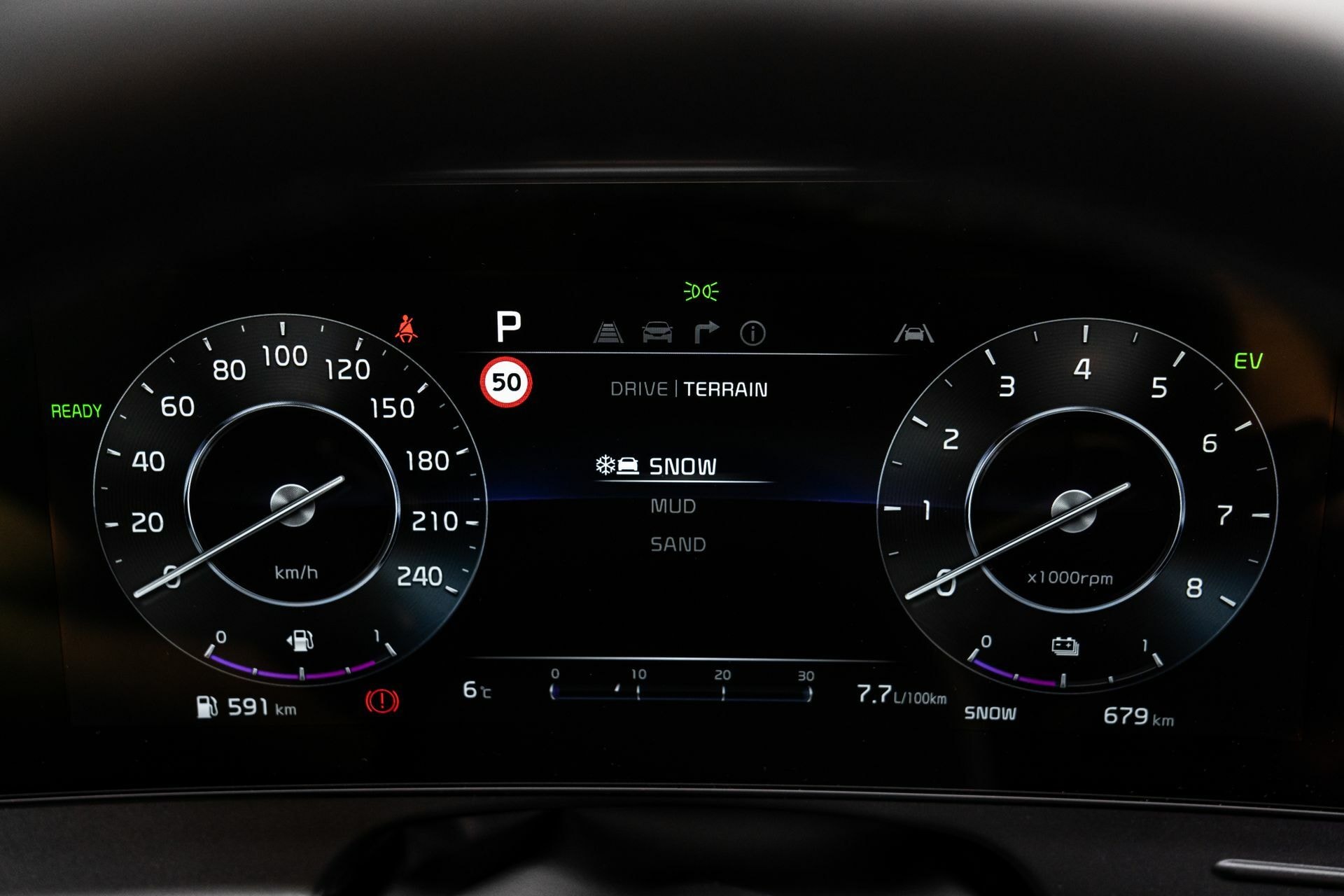 Pantalla de modo de conducción SNOW en Kia Sportage