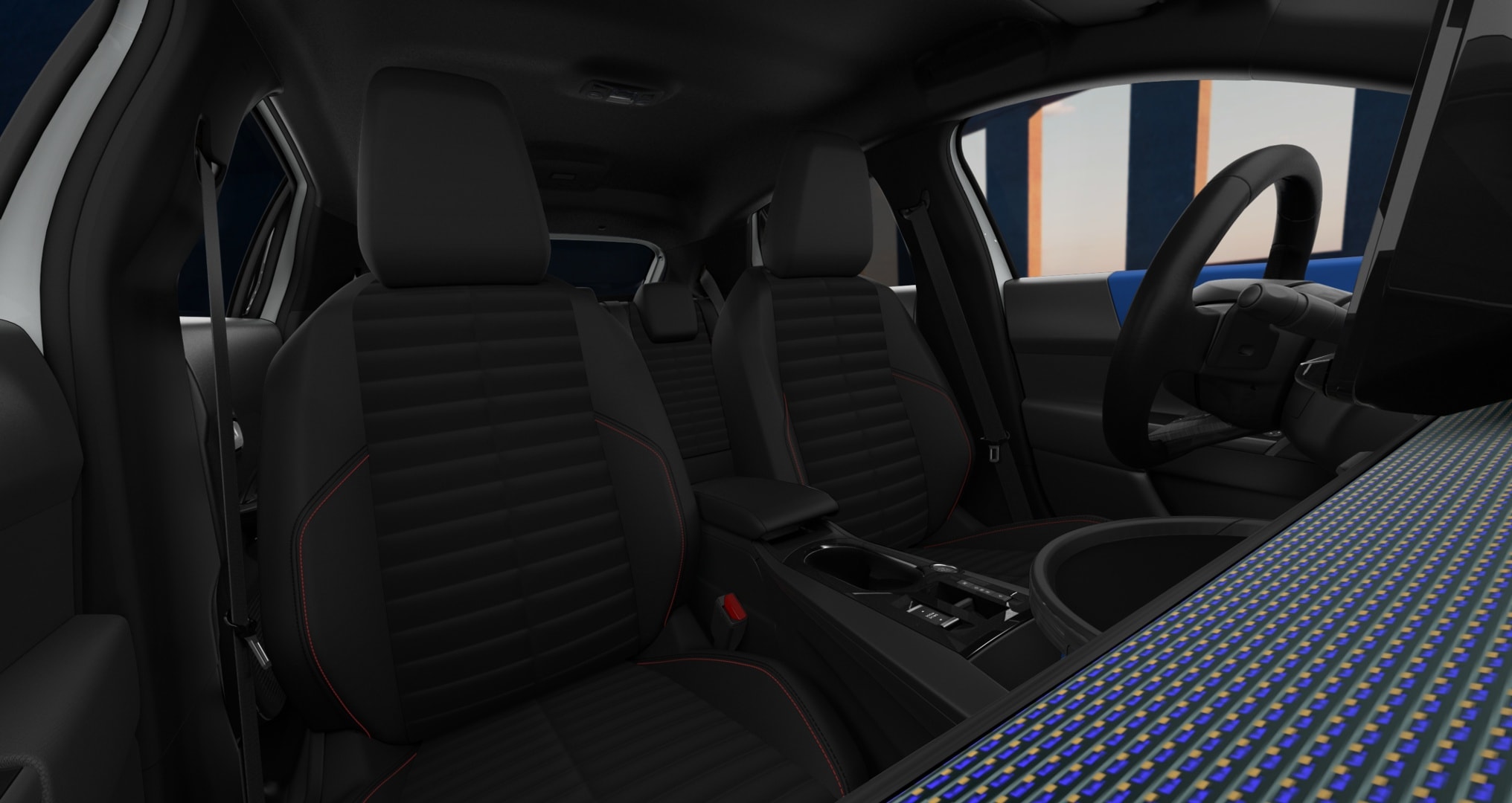 Vista desde el interior del Lancia Ypsilon, destaca su diseño moderno.