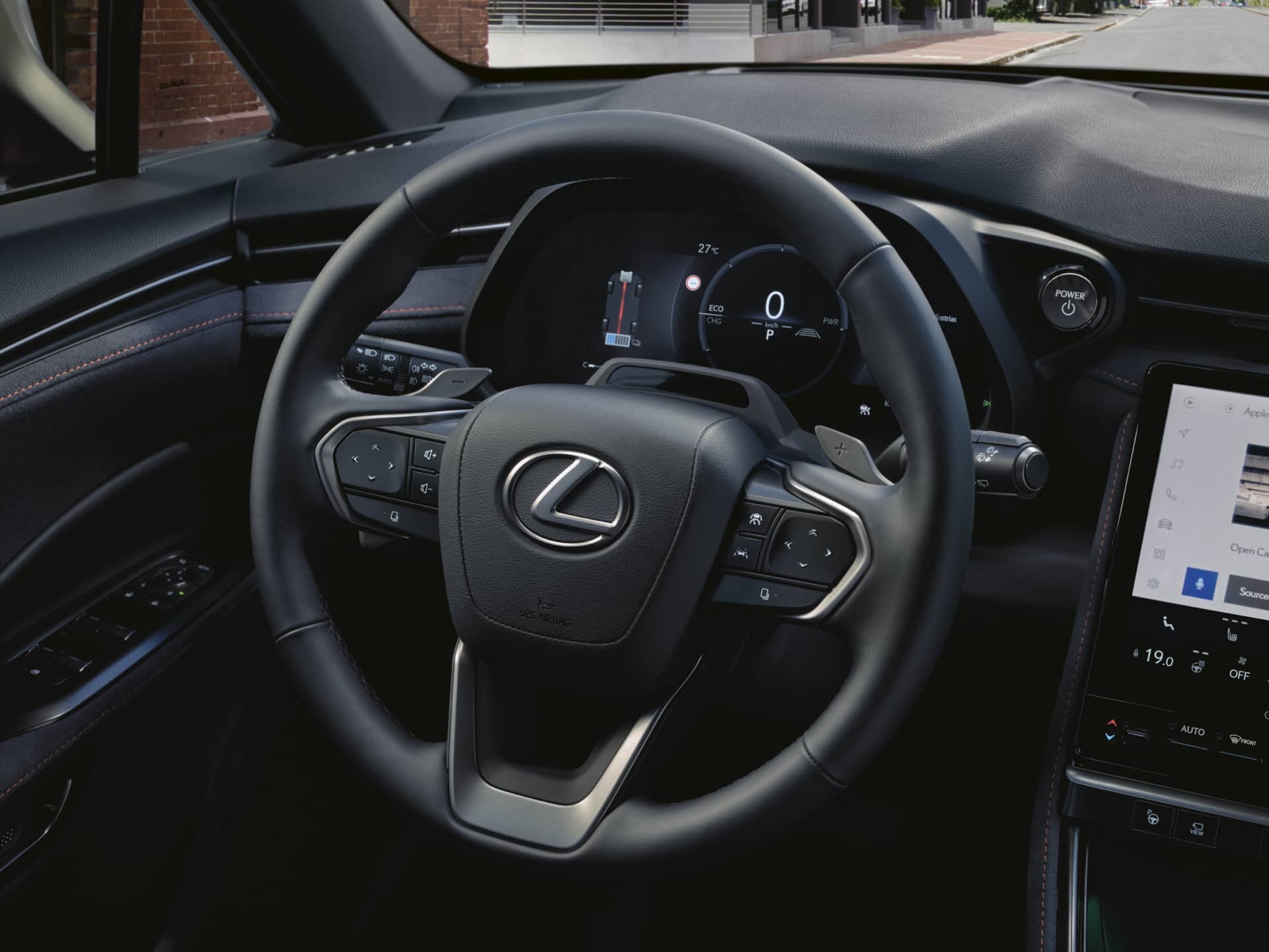 Detalles del volante multifunción del Lexus LBX.
