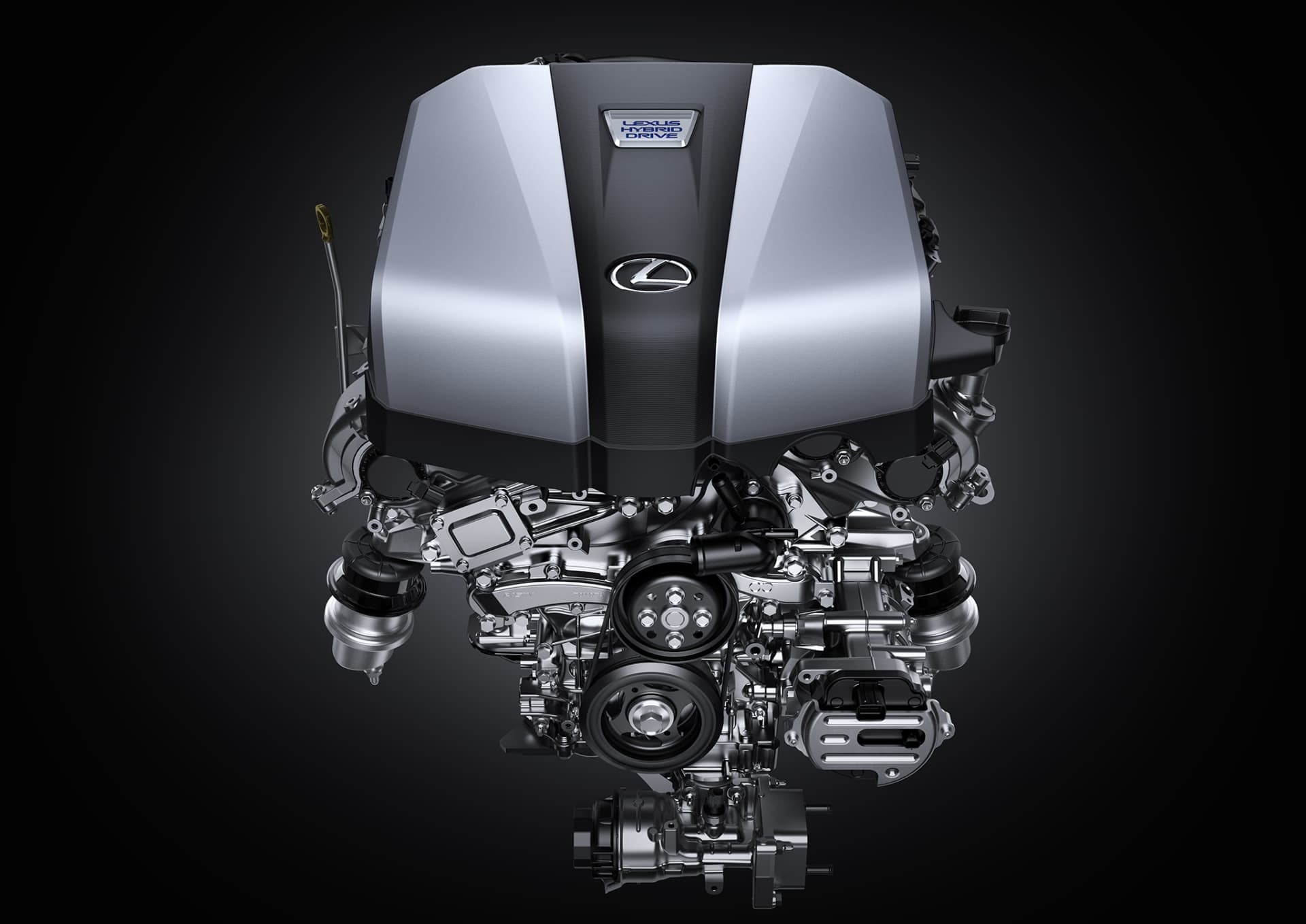 Vista del motor V6 híbrido que equipa al Lexus LS.