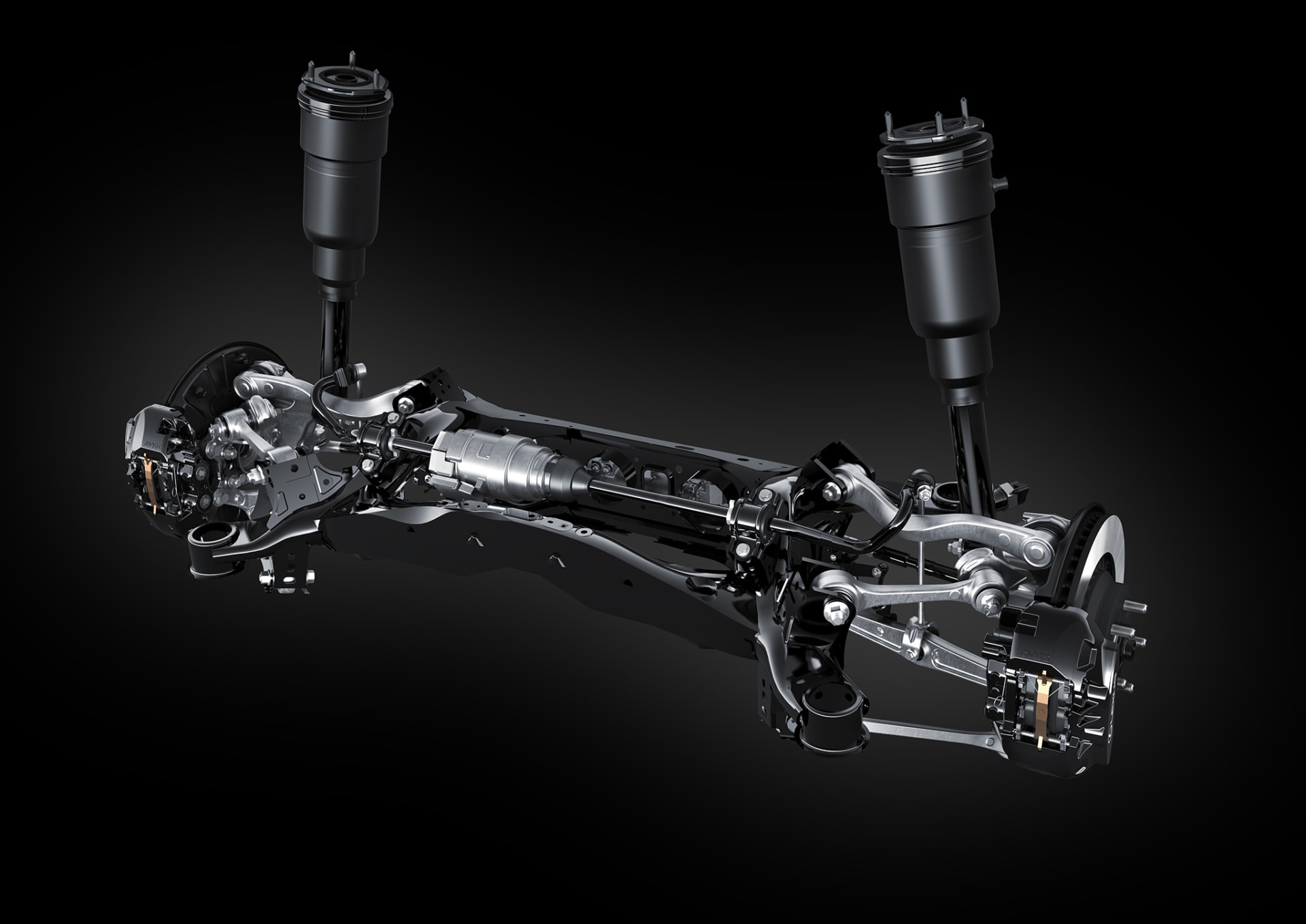 Imagen de la suspensión trasera del vehículo Lexus LS.