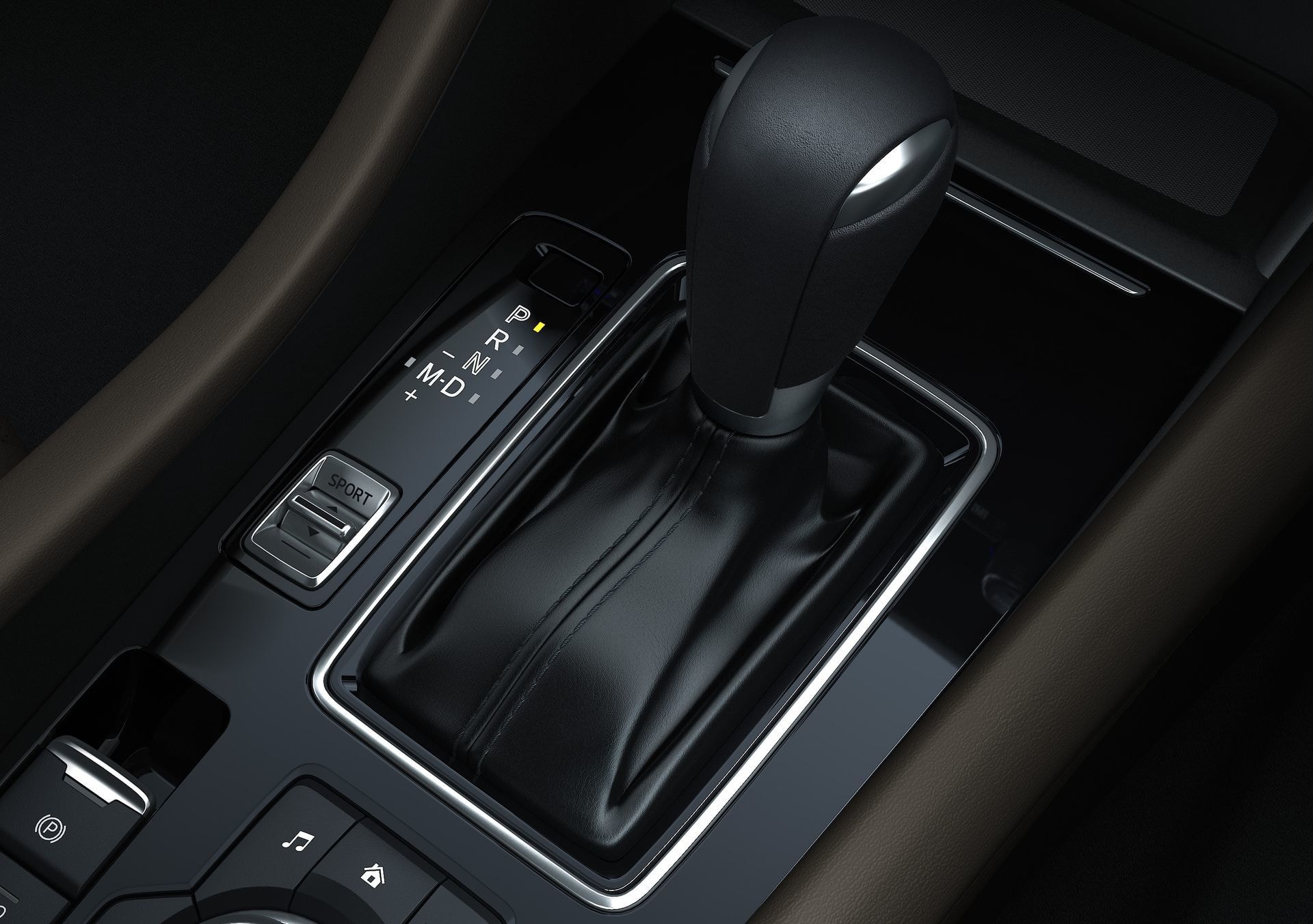 Palanca de cambios automática del Mazda 6 en detalle.