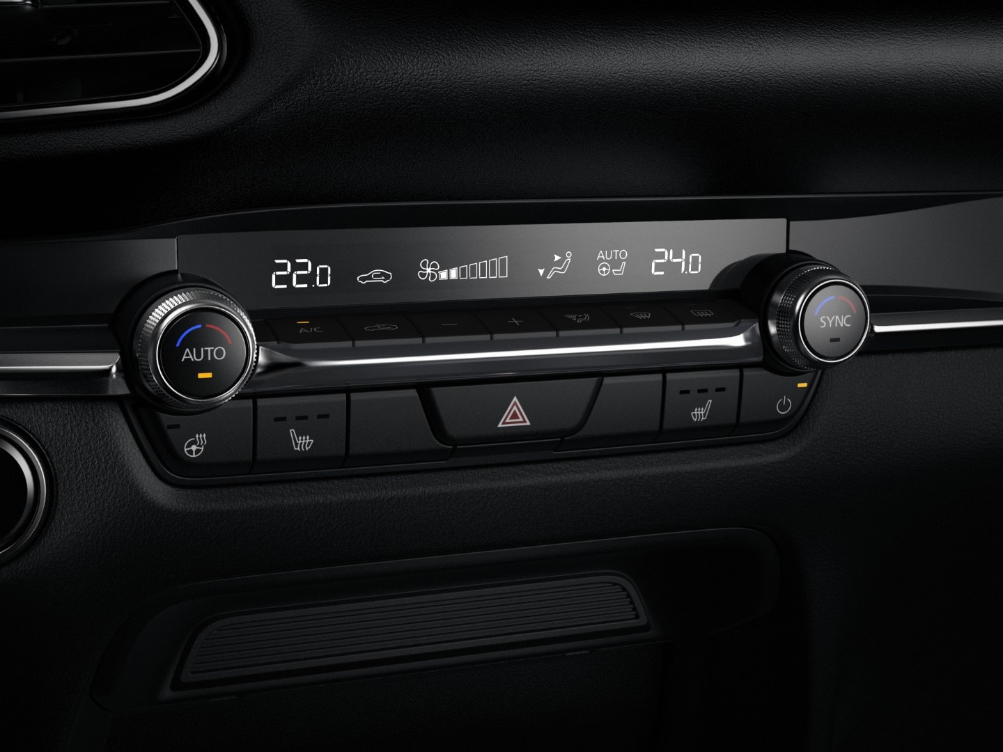 Sistema de climatización con controles rotatorios, funcionalidad y elegancia.