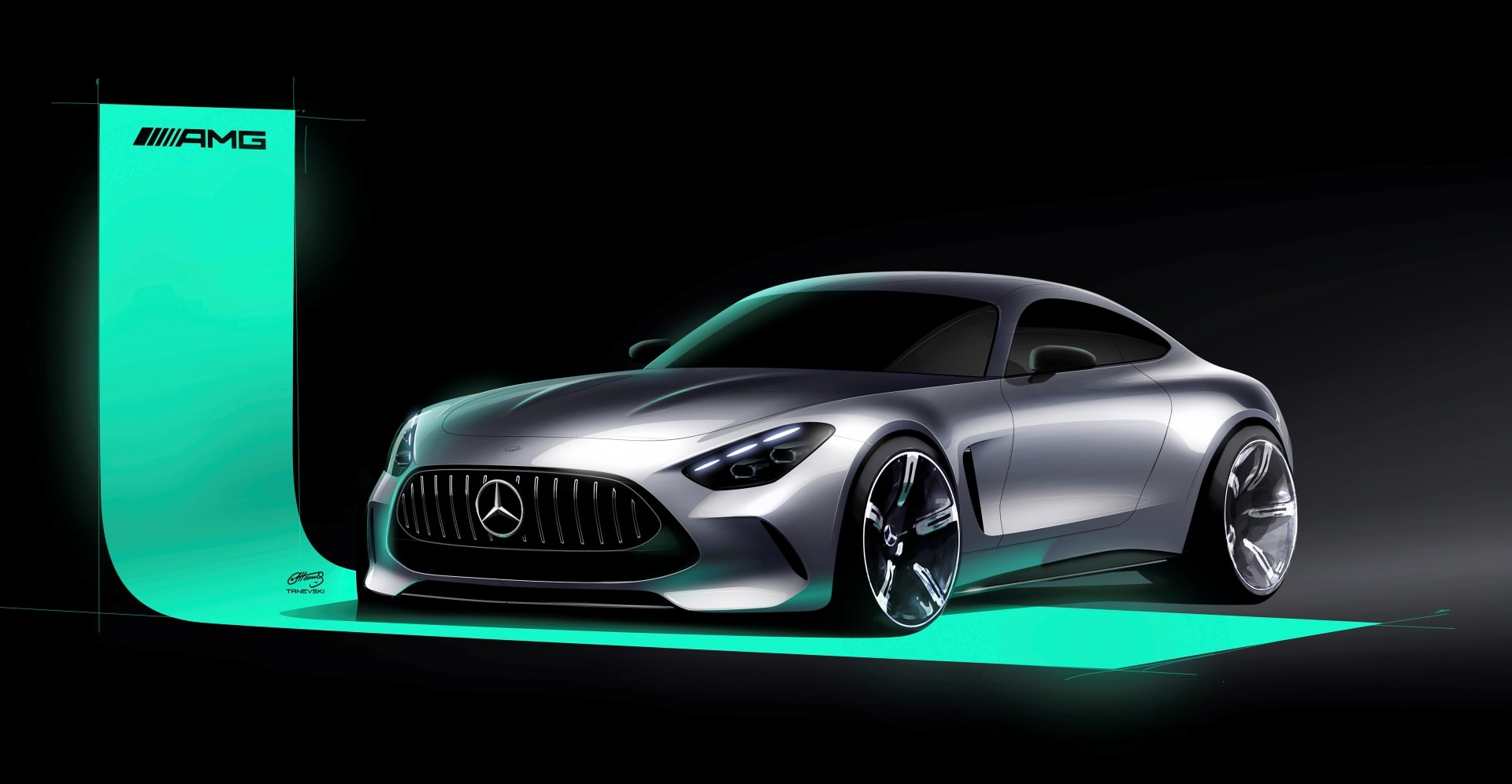 Concepto futuro del Mercedes-AMG GT, adelantando las líneas de diseño venideras.