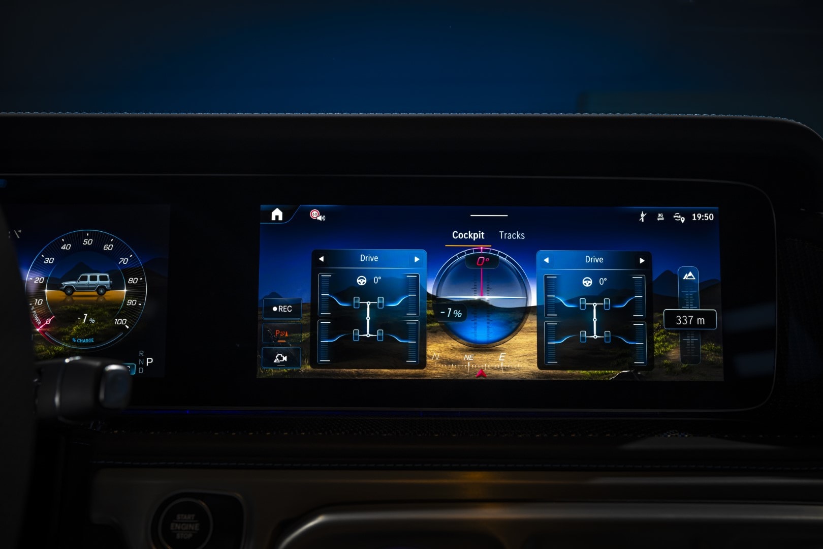 Visión nocturna y telemetría avanzada en las pantallas del Mercedes Clase G