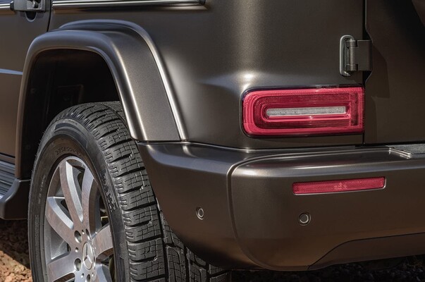 Foco en los distintivos traseros del Mercedes Clase G, diseño y estilo. Foco en los distintivos traseros del Mercedes Clase G, diseño y estilo.