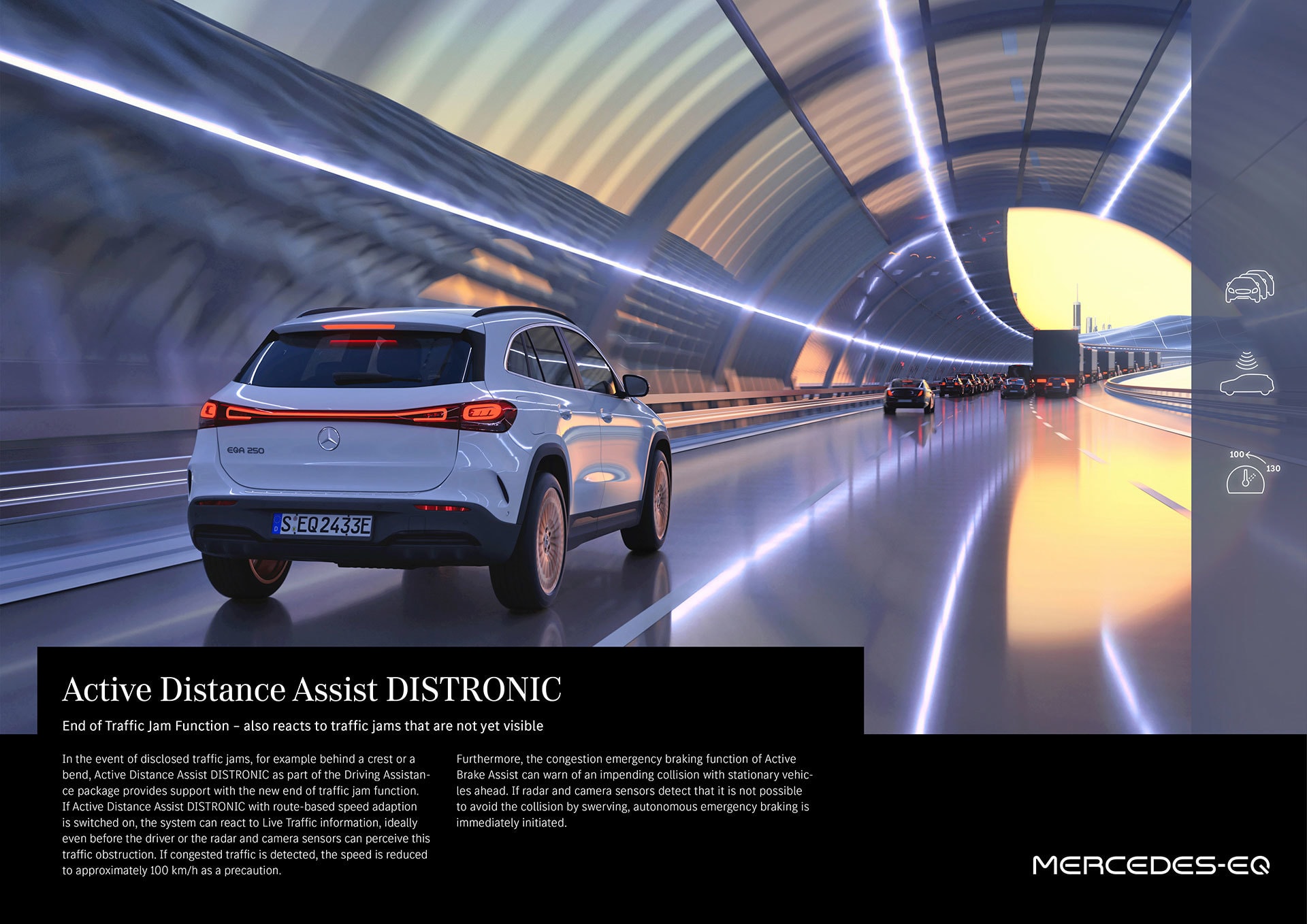 EQA con Active Distance Assist DISTRONIC en ambiente vanguardista.