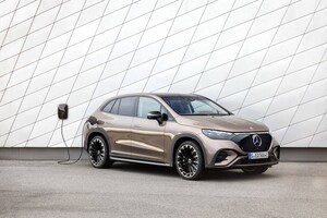 Imagen del Mercedes EQE SUV conectado a un punto de carga. Imagen del Mercedes EQE SUV conectado a un punto de carga.