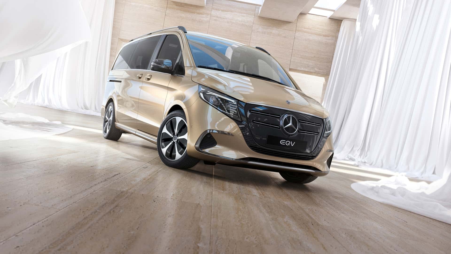 El Mercedes EQV muestra un diseño vanguardista y una estética limpia.