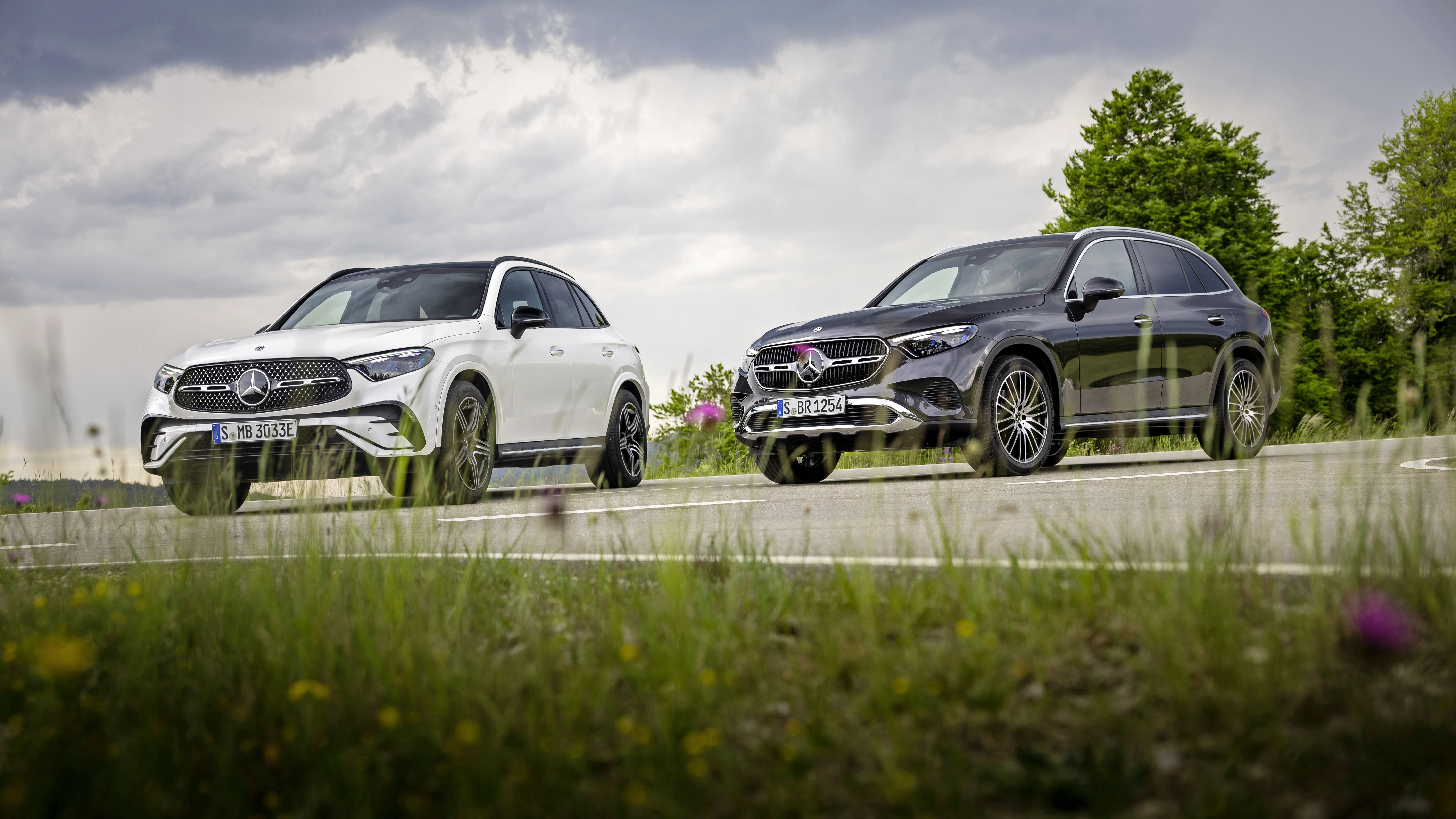 Comparativa visual Mercedes GLC Híbrido en diferentes acabados.
