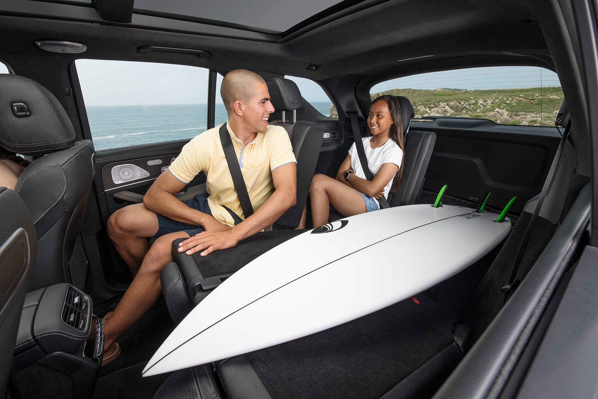 Espacio interior del GLE con foco en la versatilidad y comodidad para pasajeros