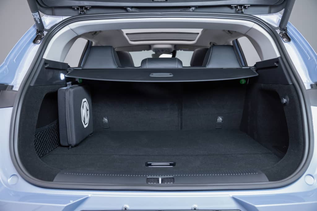 Vista del amplio maletero del MG Marvel R, mostrando practicidad y capacidad.