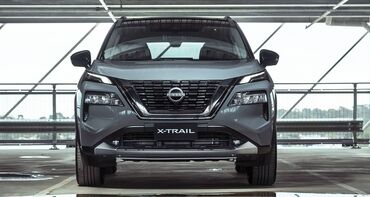Vista frontal del Nissan X-Trail híbrido, destacando su robustez. Vista frontal del Nissan X-Trail híbrido, destacando su robustez.