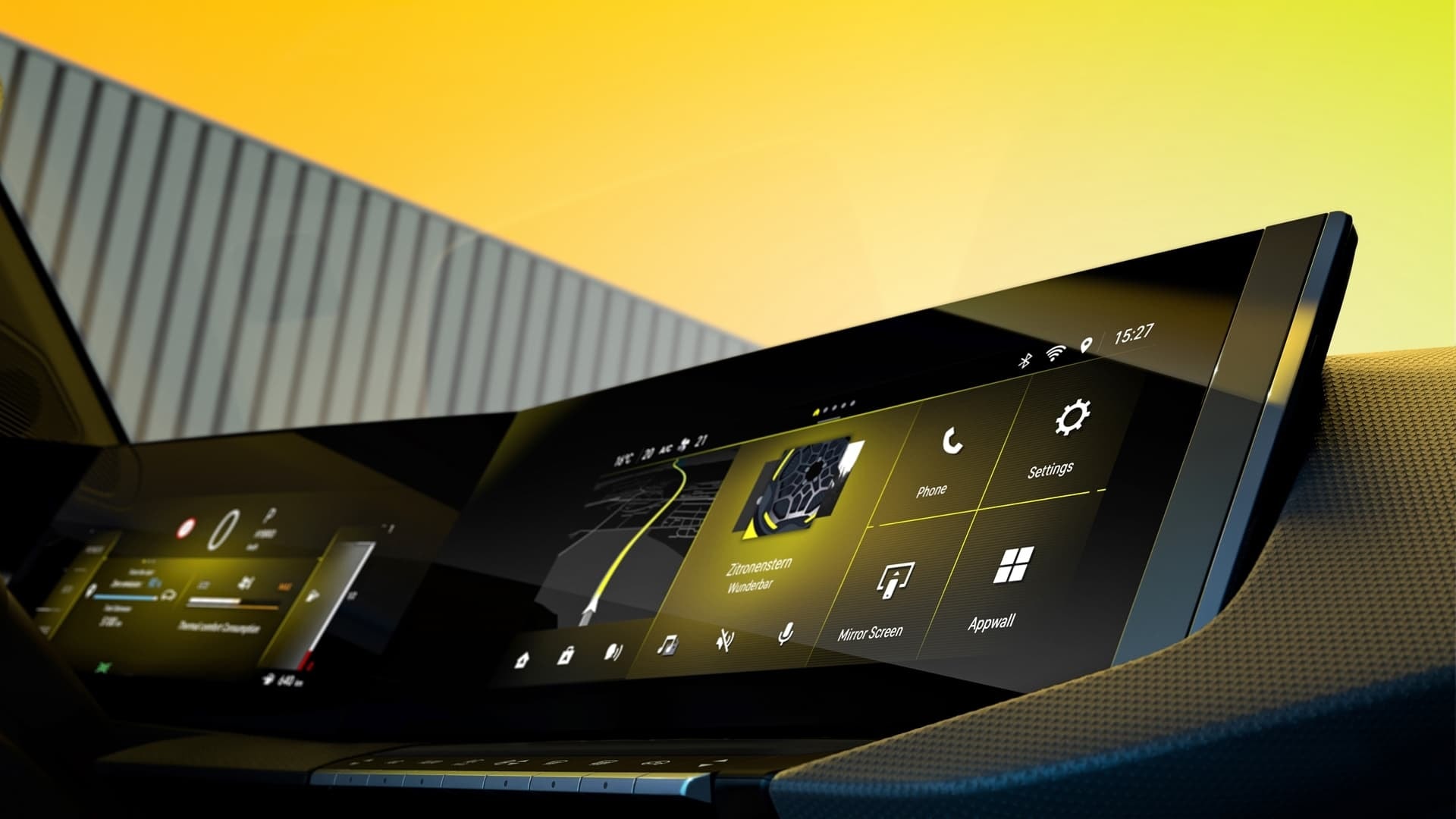 Vista del tablero digital del Opel Astra con su pantalla táctil integrada.