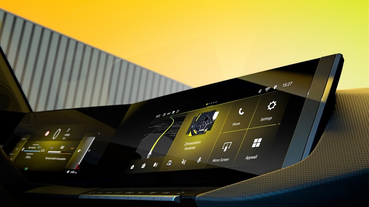 Vista del tablero digital del Opel Astra con su pantalla táctil integrada. Vista del tablero digital del Opel Astra con su pantalla táctil integrada.