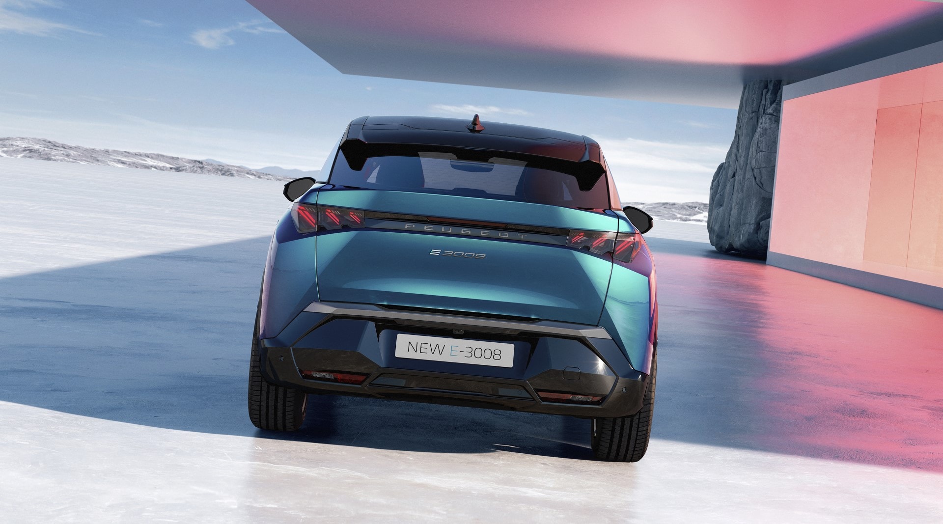 Toma trasera del Peugeot 3008 destaca su diseño de faros y líneas.