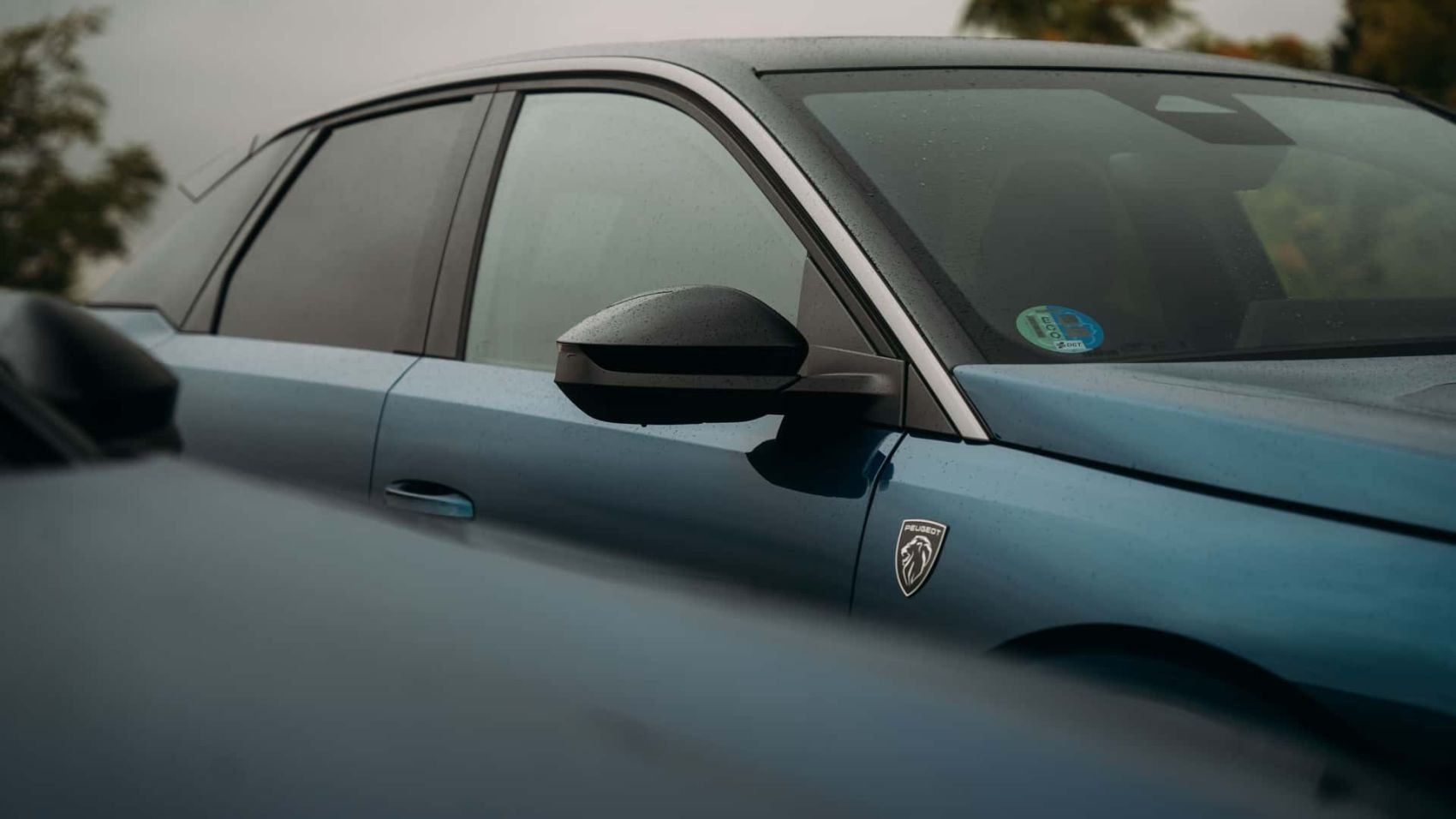 Cierre del emblema de Peugeot en el centro de la llanta.
