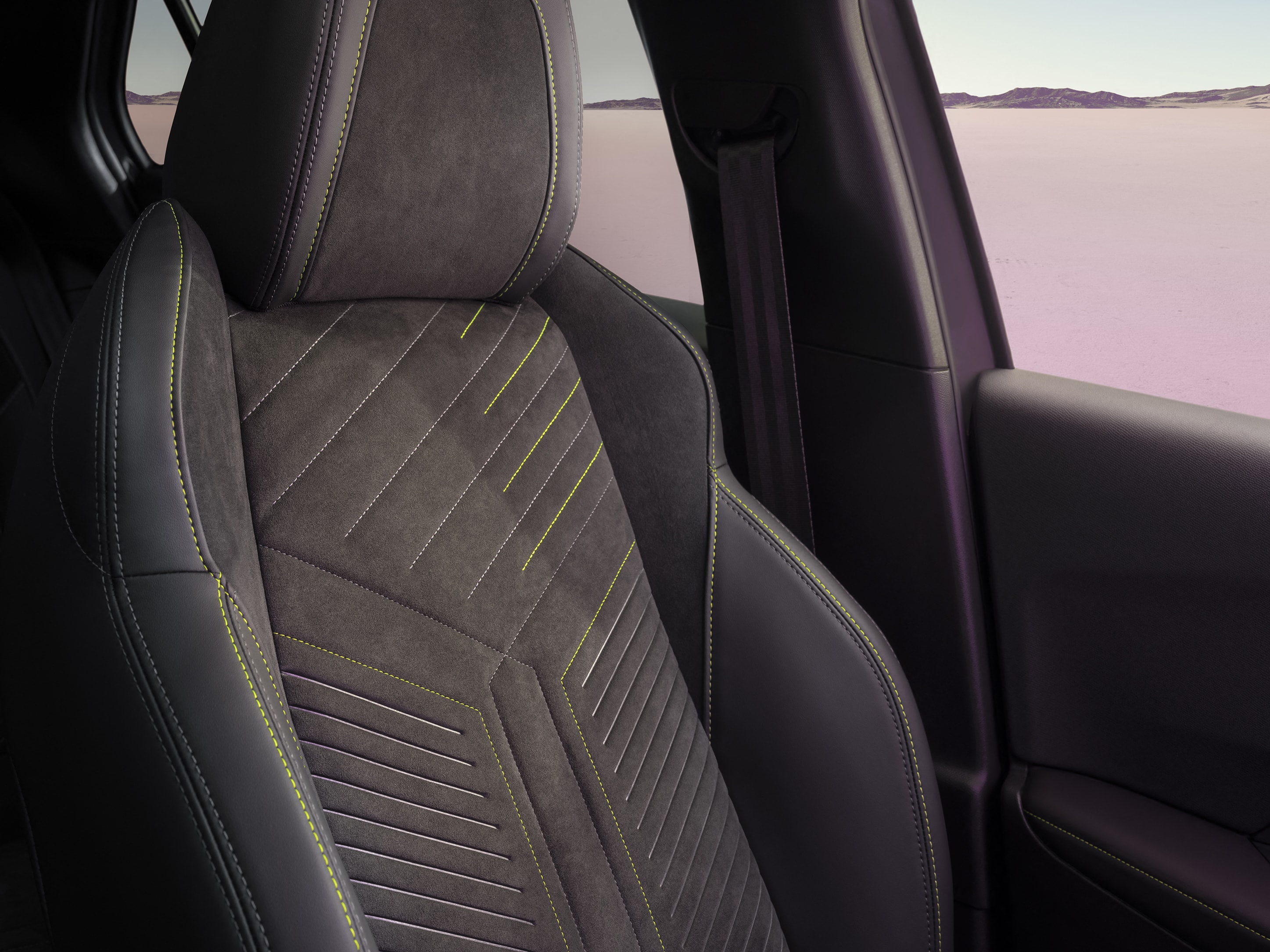 Detalle de asientos de cuero con diseño ergonómico y moderno