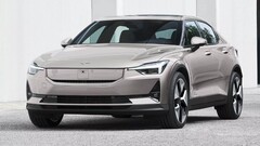 Polestar 2 en color gris, mostrando su perfil frontal y lateral. Polestar 2 en color gris, mostrando su perfil frontal y lateral.